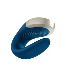 Vibromasseur connecté pour couple avec télécommande Double Love bleu Satisfyer - CC597446